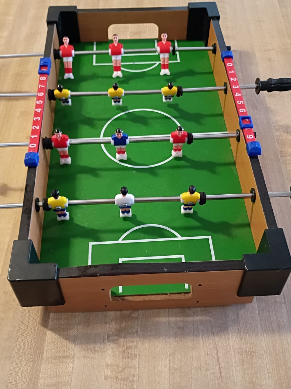 Tabletop Foosball Game - Green Field with Red & Yellow Players